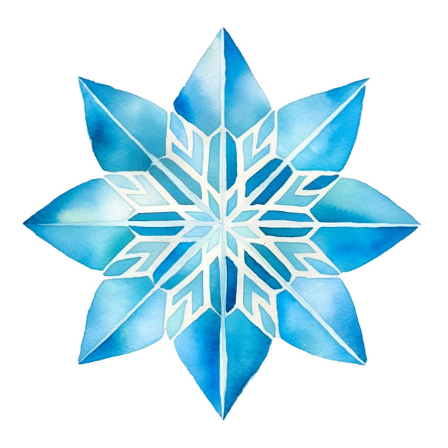 Blue Snowflake 100% Cotton Fabric Panel Block O402