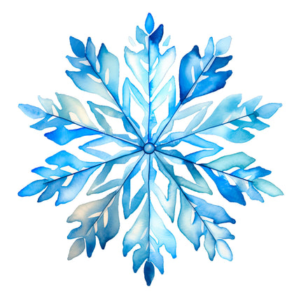 Blue Snowflake 100% Cotton Fabric Panel Block O405
