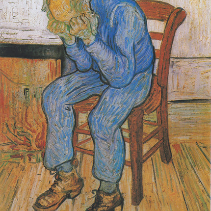 Vincent Van Gogh Man in Chair Weeping 100% Cotton Fabric Panel M2128