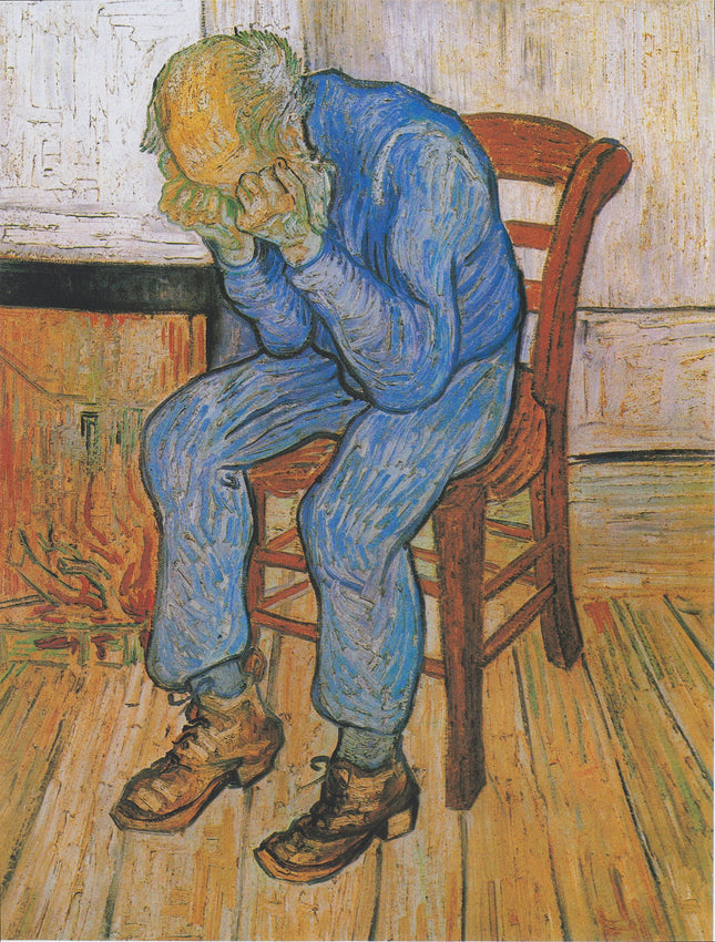 Vincent Van Gogh Man in Chair Weeping 100% Cotton Fabric Panel M2128