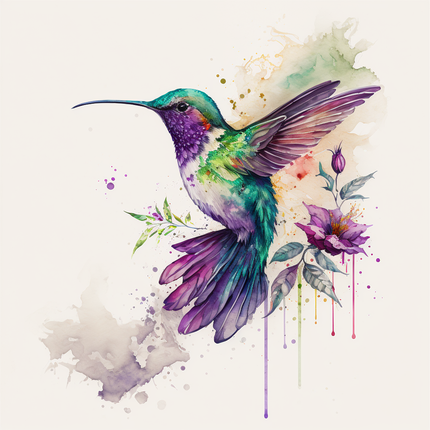 Hummingbird 100% Cotton Fabric Panel Block A135