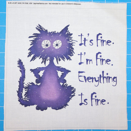 frazzled cat fabric panel