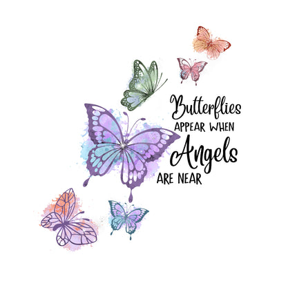 Butterflies Appear When Angels Near 100% Cotton Fabric Panel Block A36