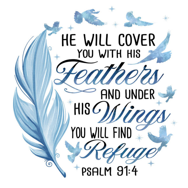 Psalm 91:4 fabric panel