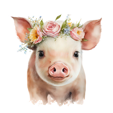 Pig 100% Cotton Fabric Panel Block A508