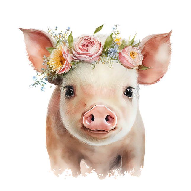 Pig 100% Cotton Fabric Panel Block A508