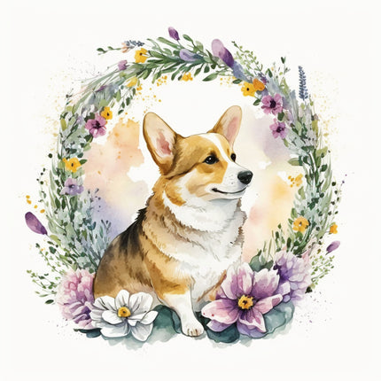Corgi Dog 100% Cotton Fabric Panel Block A551