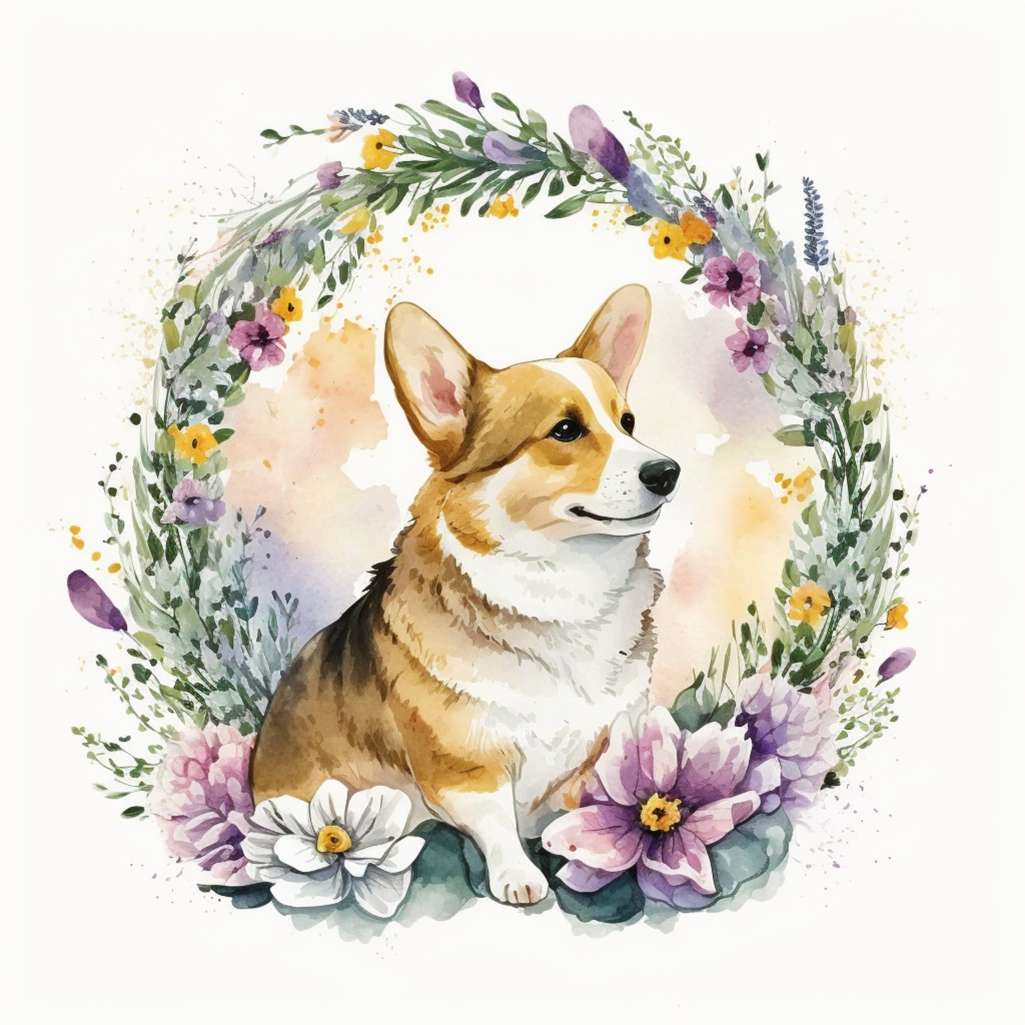 Corgi Dog 100% Cotton Fabric Panel Block | Quilting Sewing Square A551