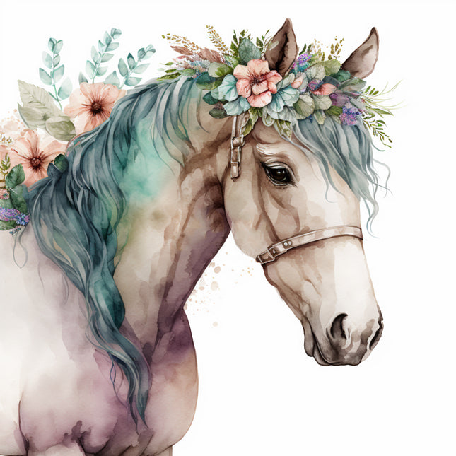 Boho horse quilt panel