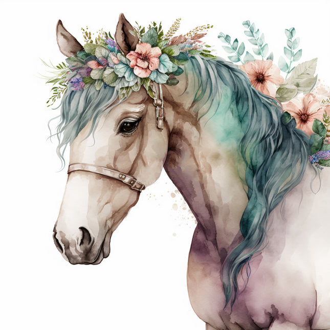 boho horse fabric panel