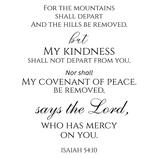 Isaiah 54:10 Scripture 100% Cotton Fabric Panel Block AA10009
