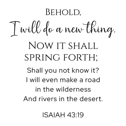 Isaiah 43:19 Scripture 100% Cotton Fabric Panel Block AA10010