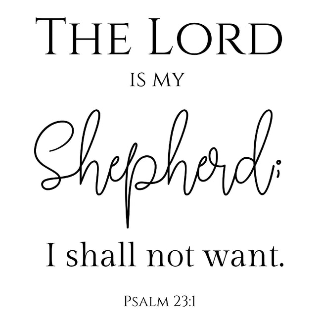 Psalm 23:1 Scripture 100% Cotton Fabric Panel Block AA10011