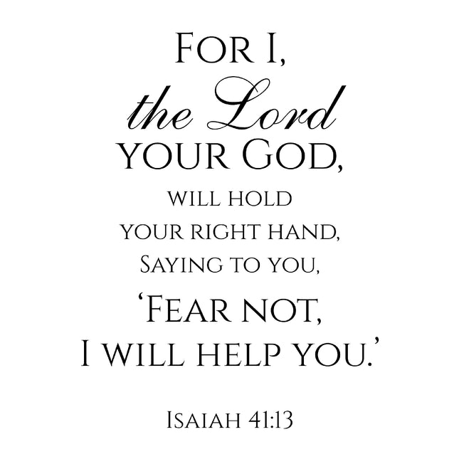 Isaiah 41:13 Scripture 100% Cotton Fabric Panel Block AA10013