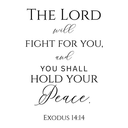 Exodus 14:14 Scripture 100% Cotton Fabric Panel Block AA10040