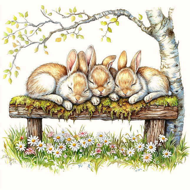 rabbits fabric panel