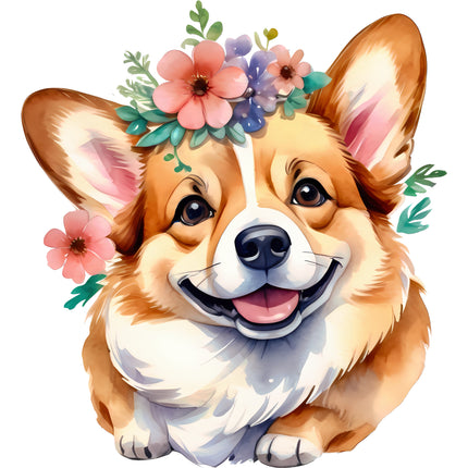 Corgi Dog 100% Cotton Fabric Panel Block AA1051