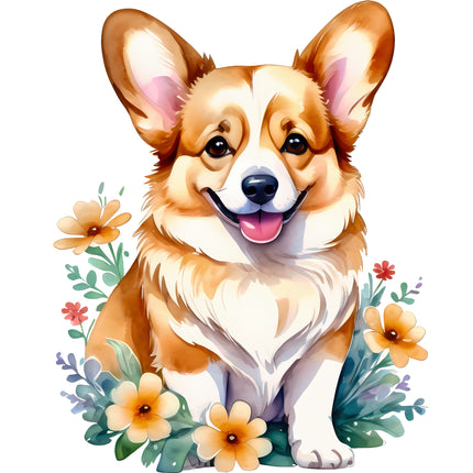 Corgi Dog 100% Cotton Fabric Panel Block AA1052