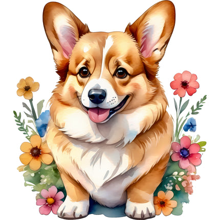 Corgi Dog 100% Cotton Fabric Panel Block AA1053