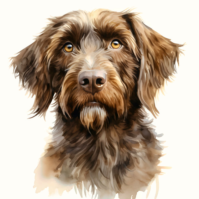 Wirehaired Pointing Griffon Dog 100% Cotton Fabric Panel Block AA1302