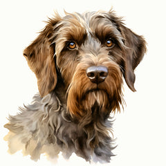 dog with brown and gray fur fabric panel
