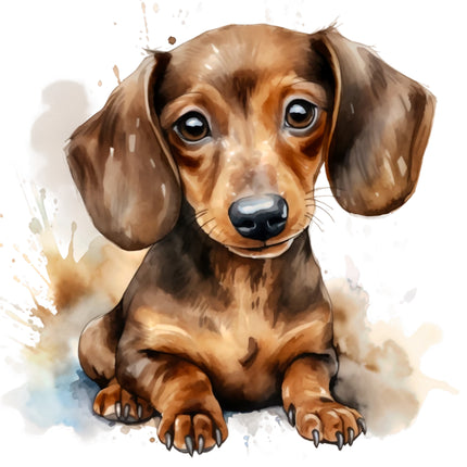 Dachshund Dog 100% Cotton Fabric Panel Block AA1310