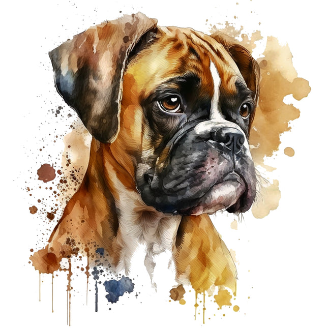 Boxer Dog 100% Cotton Fabric Panel Block AA1347