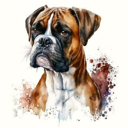 Boxer Dog 100% Cotton Fabric Panel Block AA1351