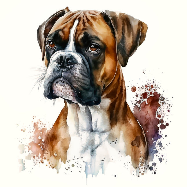 Boxer Dog 100% Cotton Fabric Panel Block AA1351