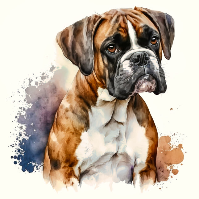 Boxer Dog 100% Cotton Fabric Panel Block AA1355