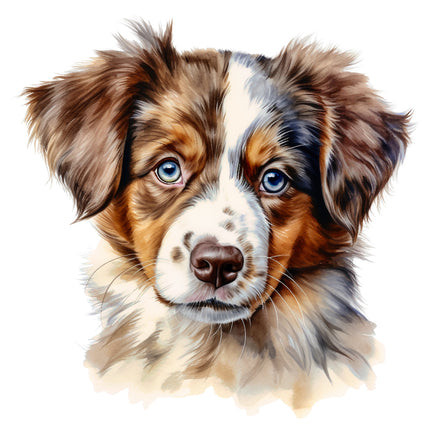 dog with blue eyes quilt panel