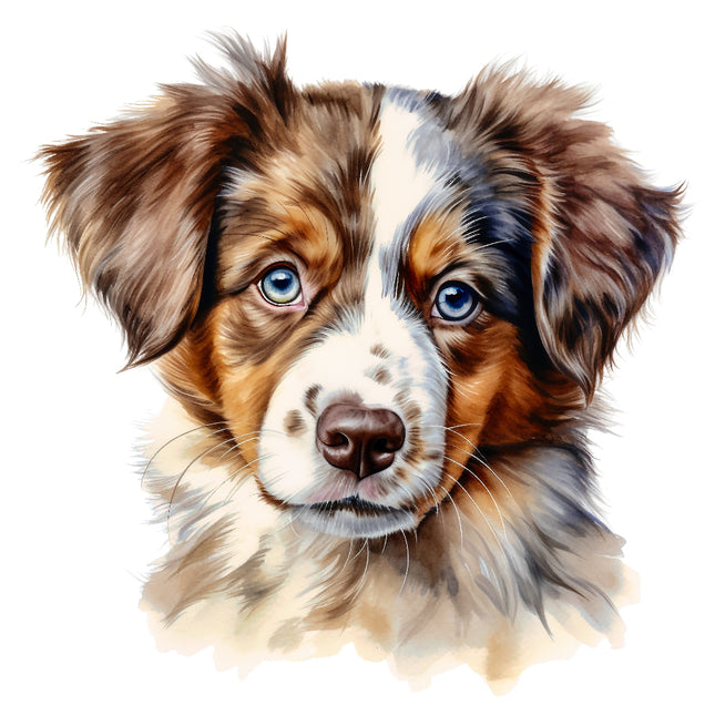 dog with blue eyes quilt panel