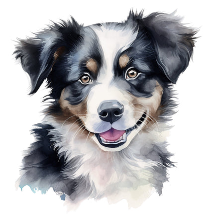 border collie fabric panel