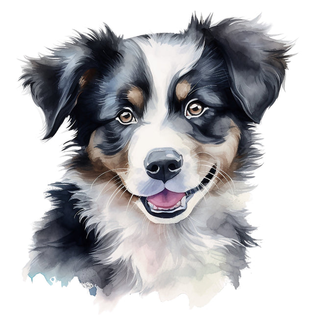 border collie fabric panel