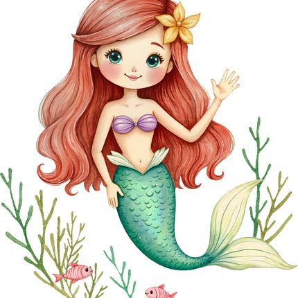 Mermaid 100% Cotton Fabric Panel Block AA160