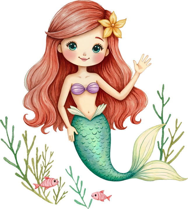 Mermaid 100% Cotton Fabric Panel Block AA160