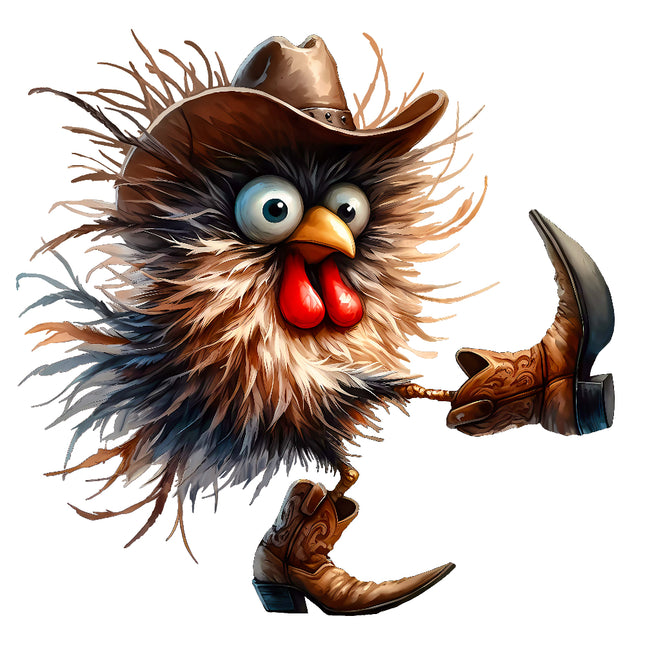 Cartoon owl wearing a cowboy hat and boots quilt block