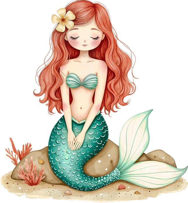 Mermaid 100% Cotton Fabric Panel Block AA162