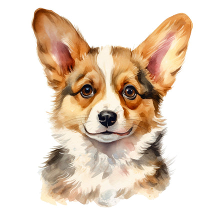 corgi dog fabric panel