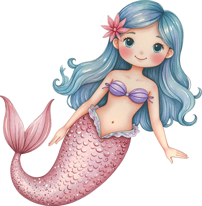 Mermaid 100% Cotton Fabric Panel Block AA163