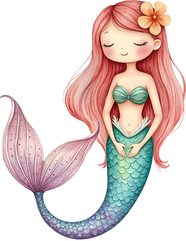 Mermaid 100% Cotton Fabric Panel Block AA165