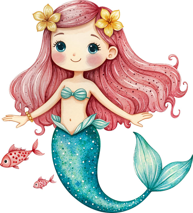Mermaid 100% Cotton Fabric Panel Block AA167