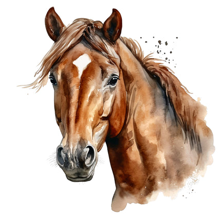 Horse 100% Cotton Fabric Panel Block AA1711