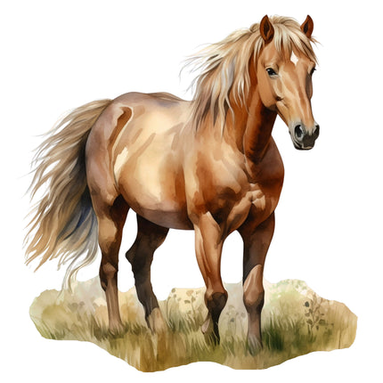 Horse 100% Cotton Fabric Panel Block AA1714