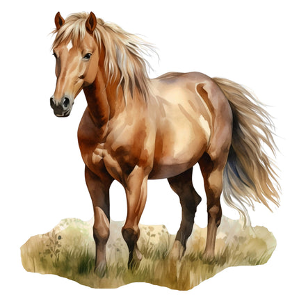 Brown horse quilt panel