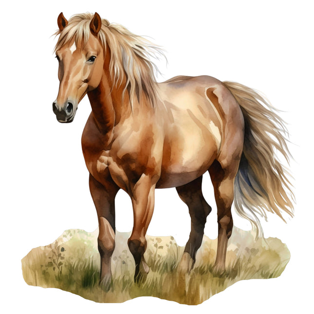 Brown horse quilt panel