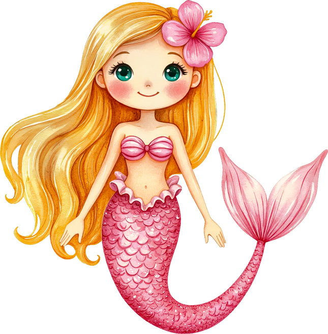 Mermaid 100% Cotton Fabric Panel Block AA175