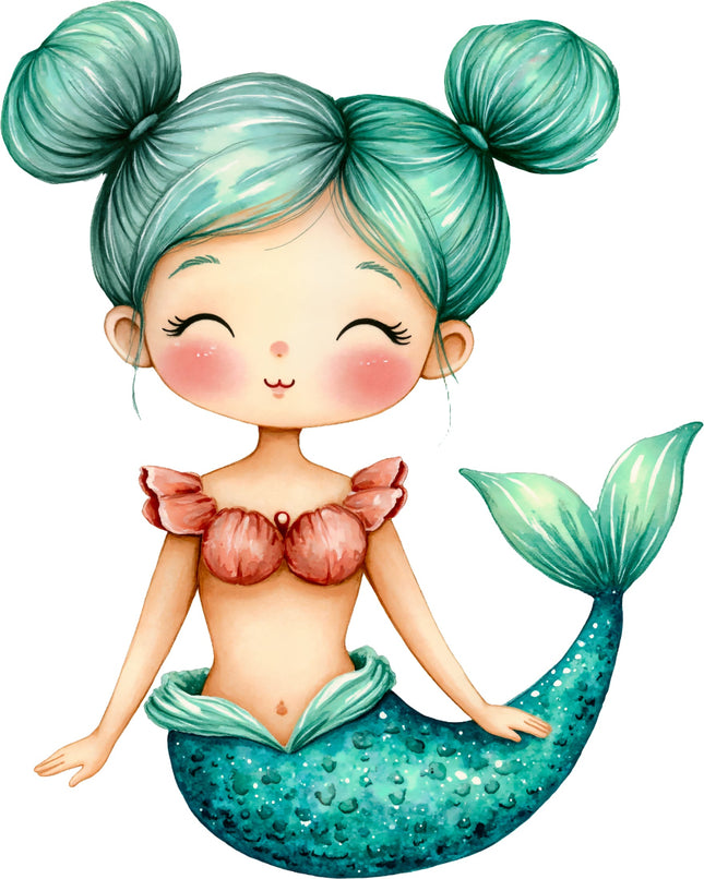 Mermaid 100% Cotton Fabric Panel Block AA176