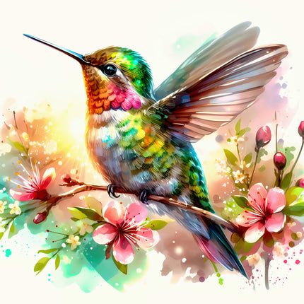 hummingbird cotton quilt block