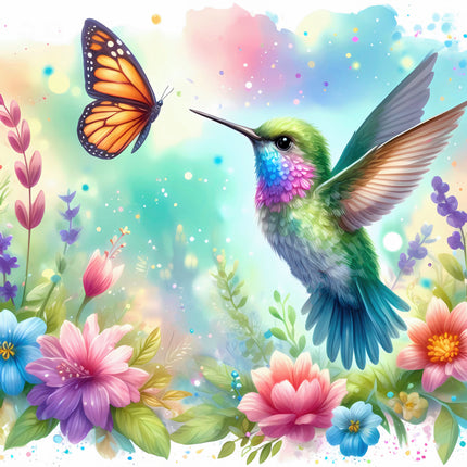 hummingbird cotton quilt square